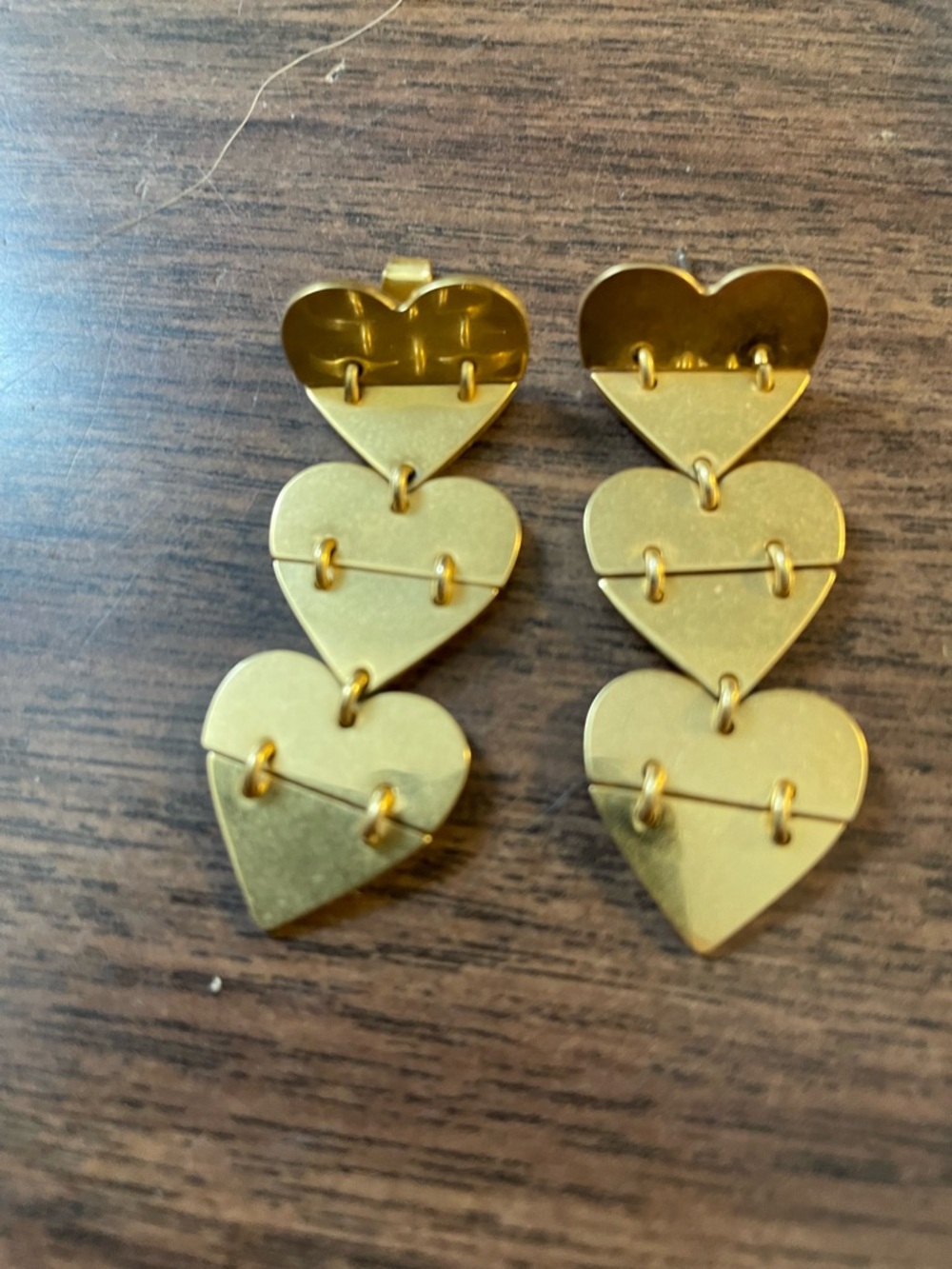 Gold Heart post Earrings - Women Jewelry